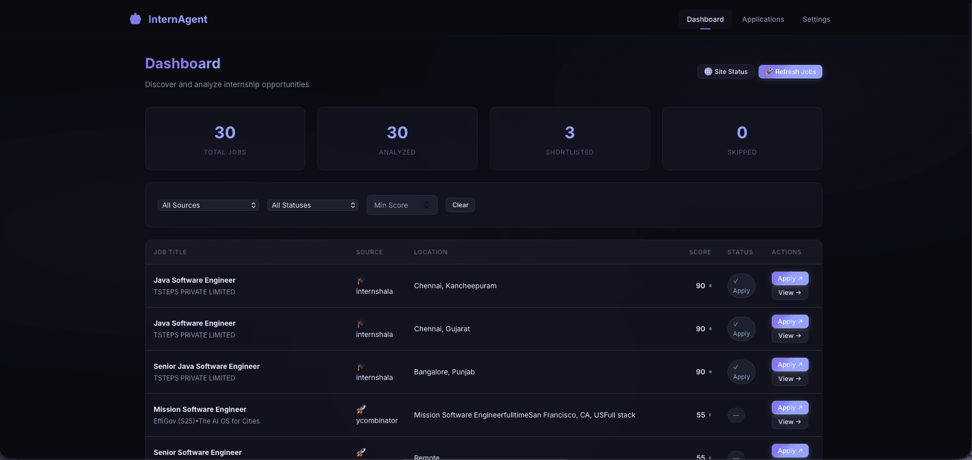 InternAgent interface preview